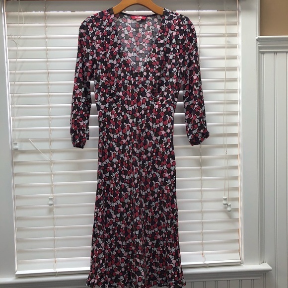 Boden WH254 Dot Printed Crepe Fit & Flare Dress… - Picture 3 of 8